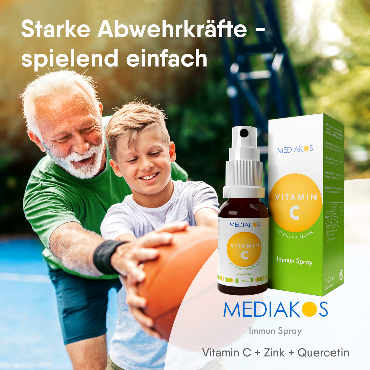 Vitamin C + Zink + Quercetin Immun Spray Familie