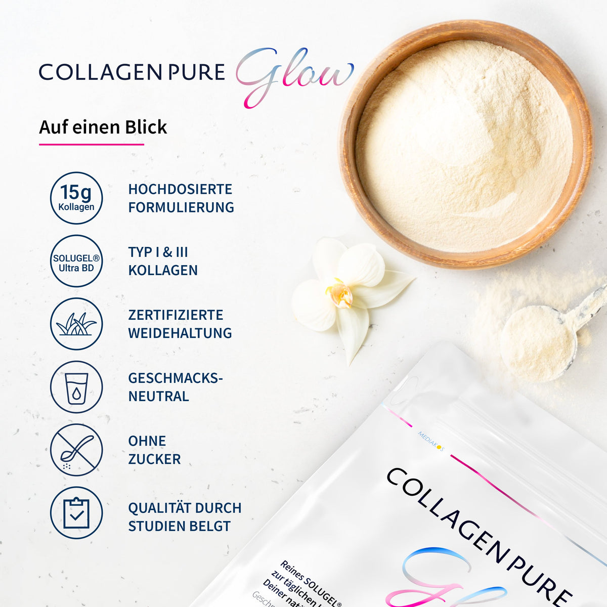 Collagen Pure Glow – 100 % reines Kollagen Pulver