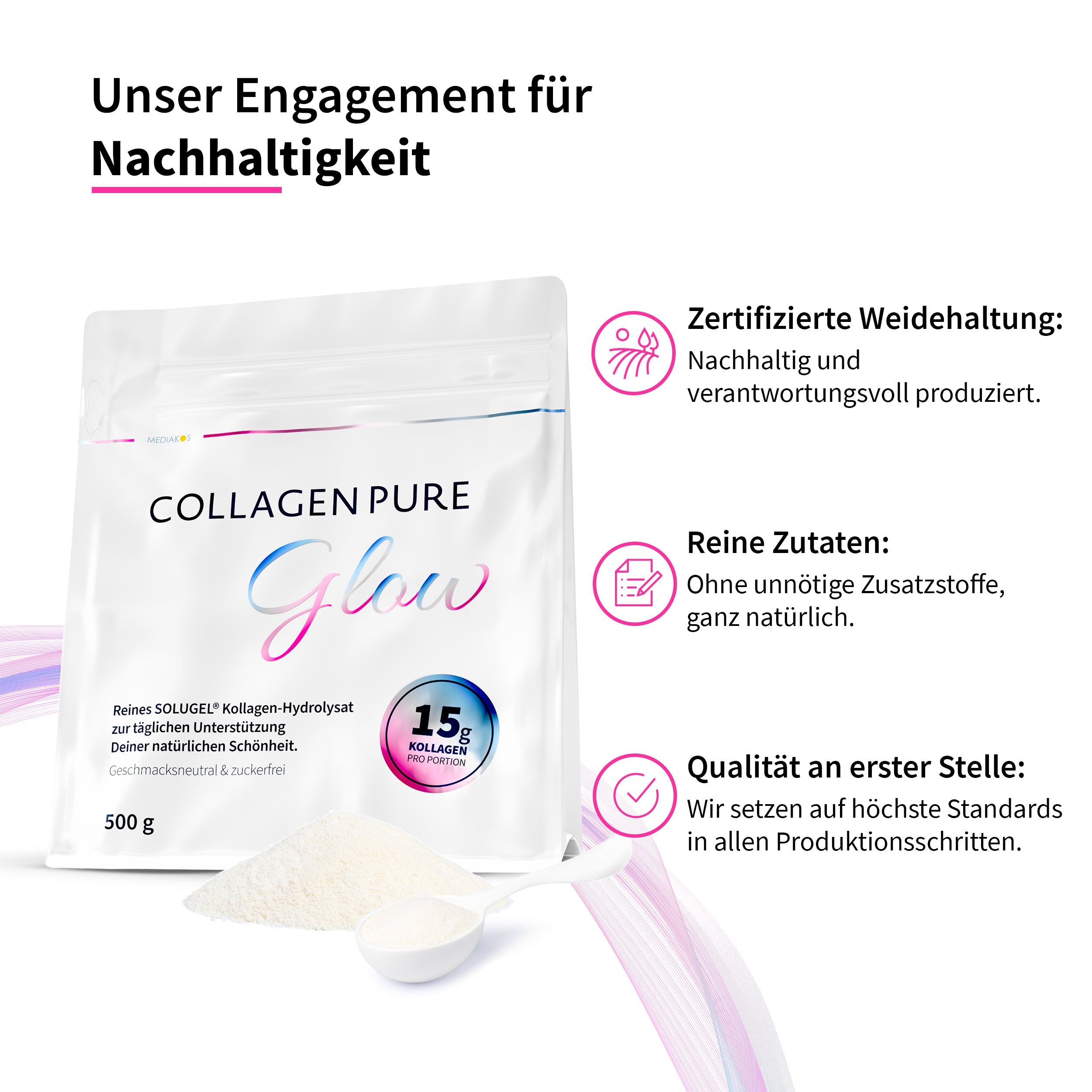 Collagen Pure Glow – 100 % reines Kollagen Pulver
