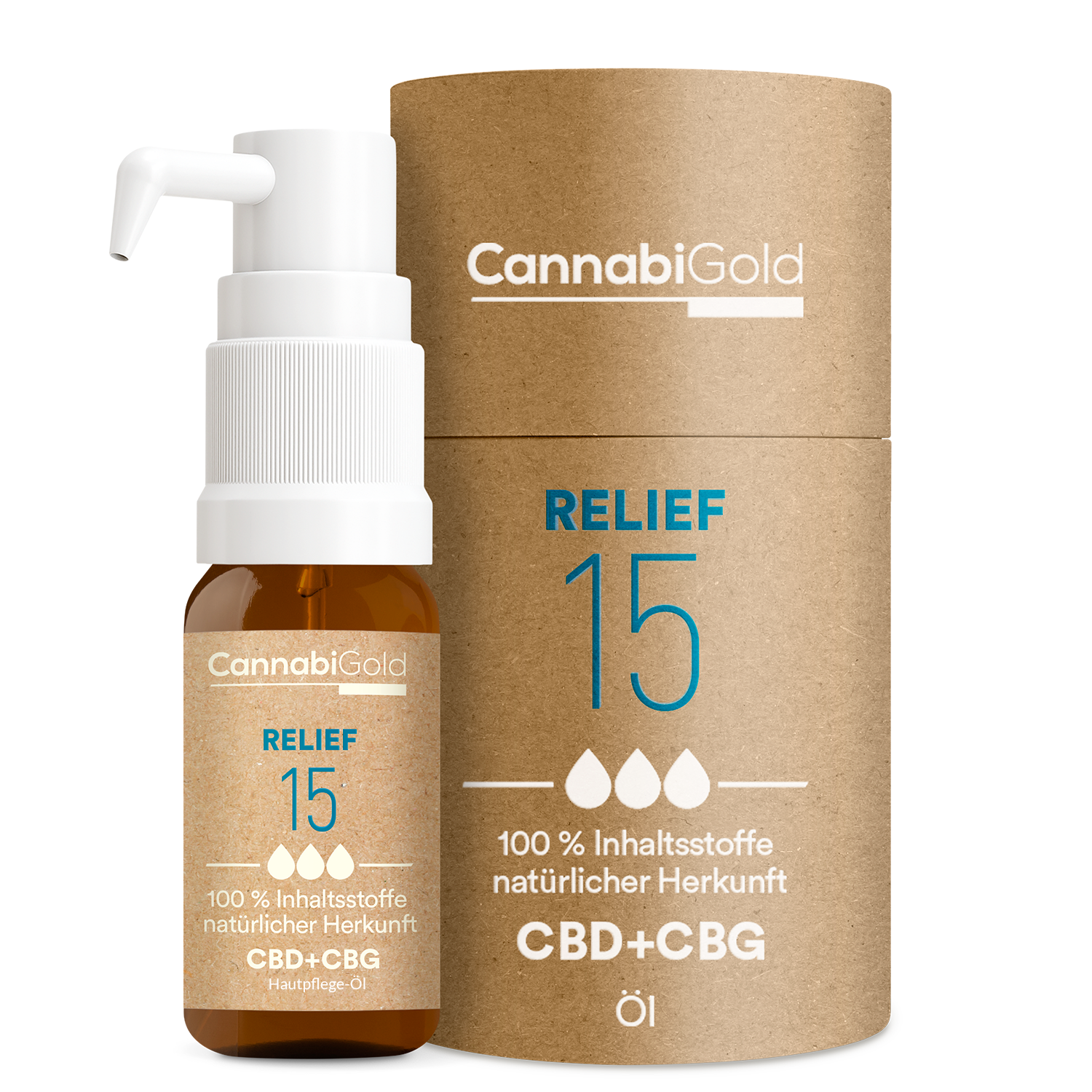 CannabiGold Relief 15- CBD + CBG Hautpflegeöl