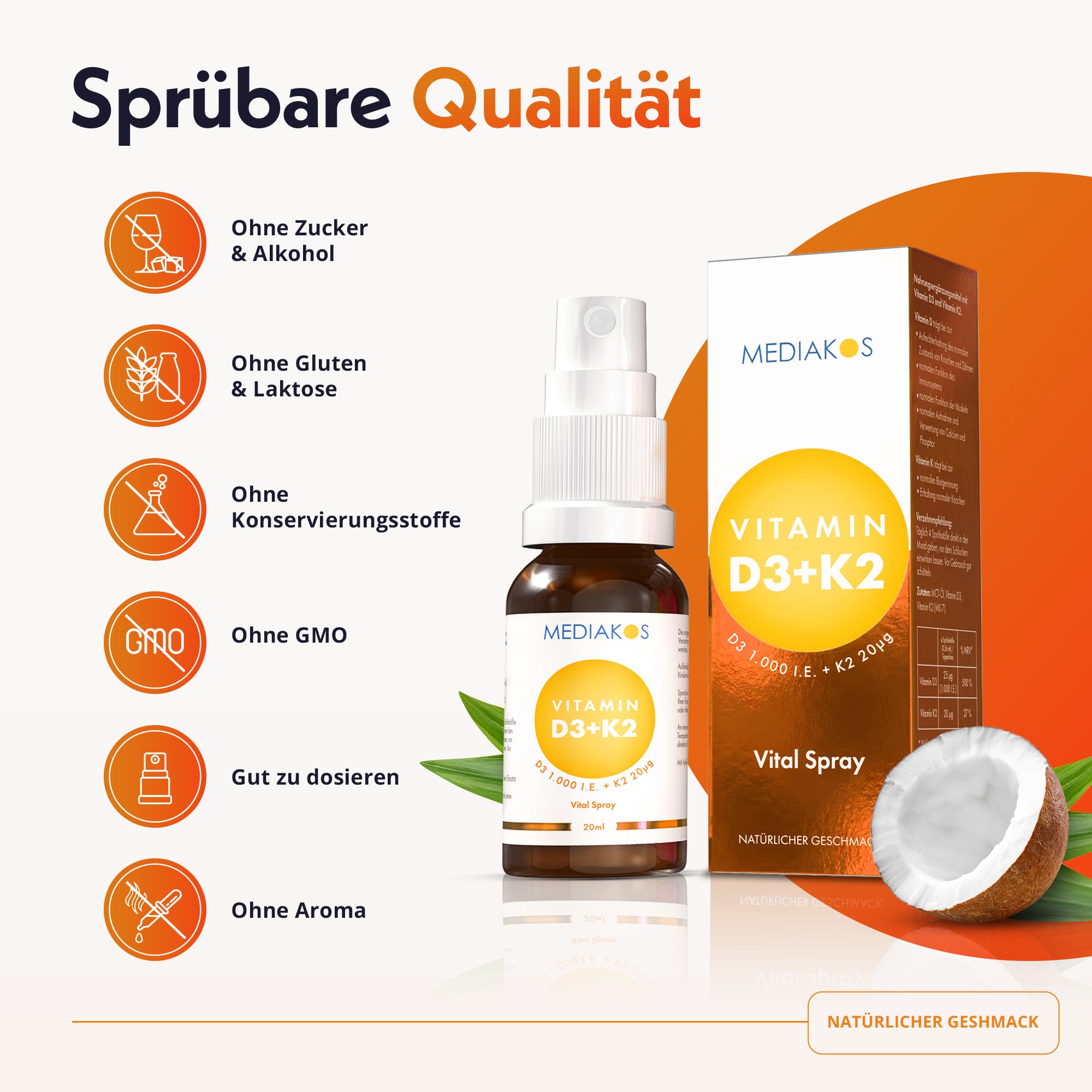Mediakos Vitamin D3 + K2 Vital Spray