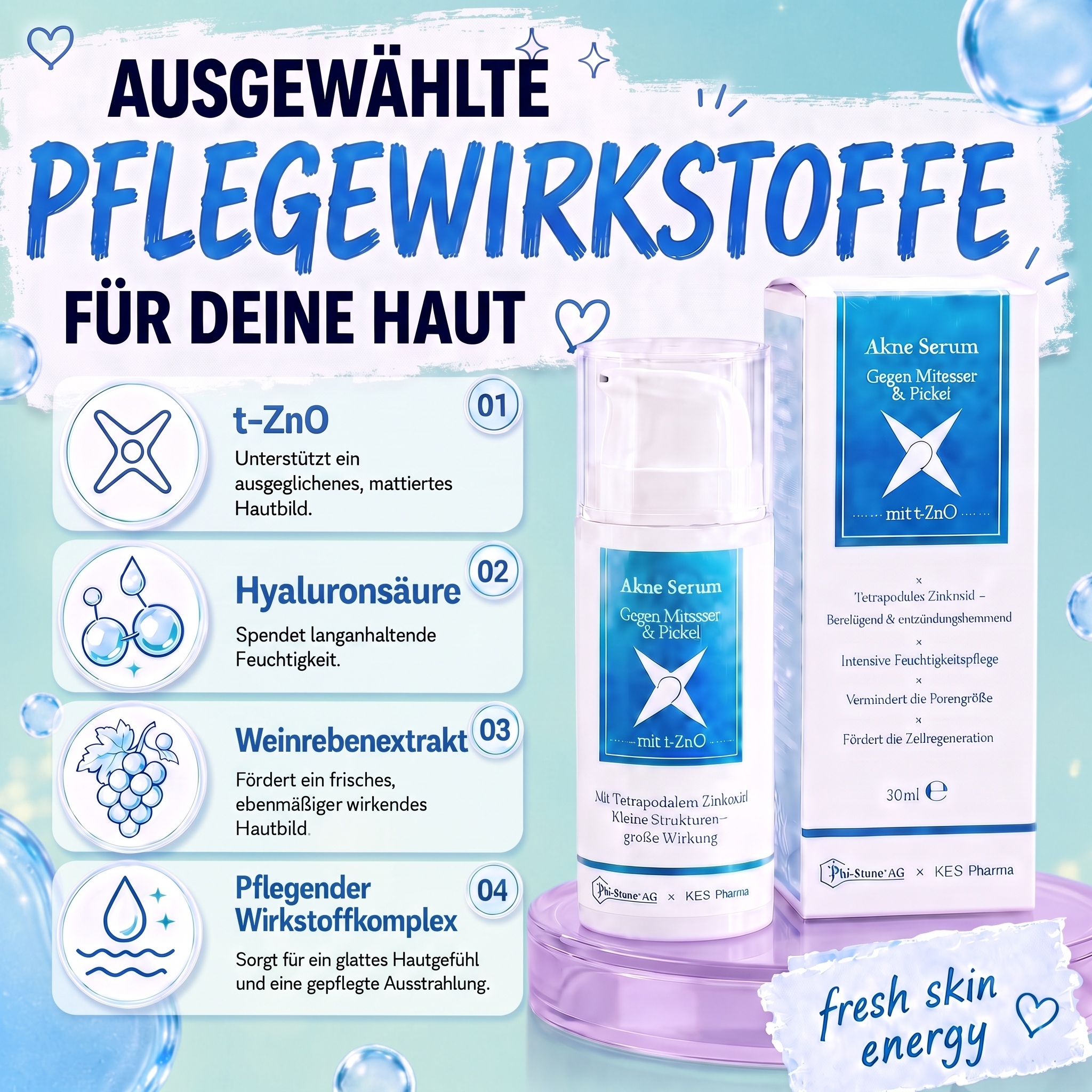 KES Pharma Akne-Serum mit tetrapodalem Zinkoxid (t-ZnO)